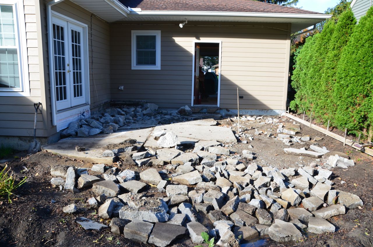 Remove Old Deck And Concrete Patio Replace With Stamped Concrete