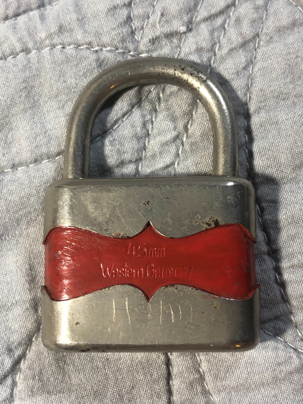 Padlock Lot of 3 NO KEYS Made in USA & West Germany Green Black Red