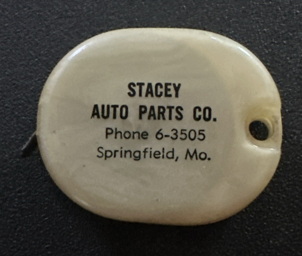 Vintage Advertising Key Chain Tape Measure Stacey Auto Parts Co Springfield MO