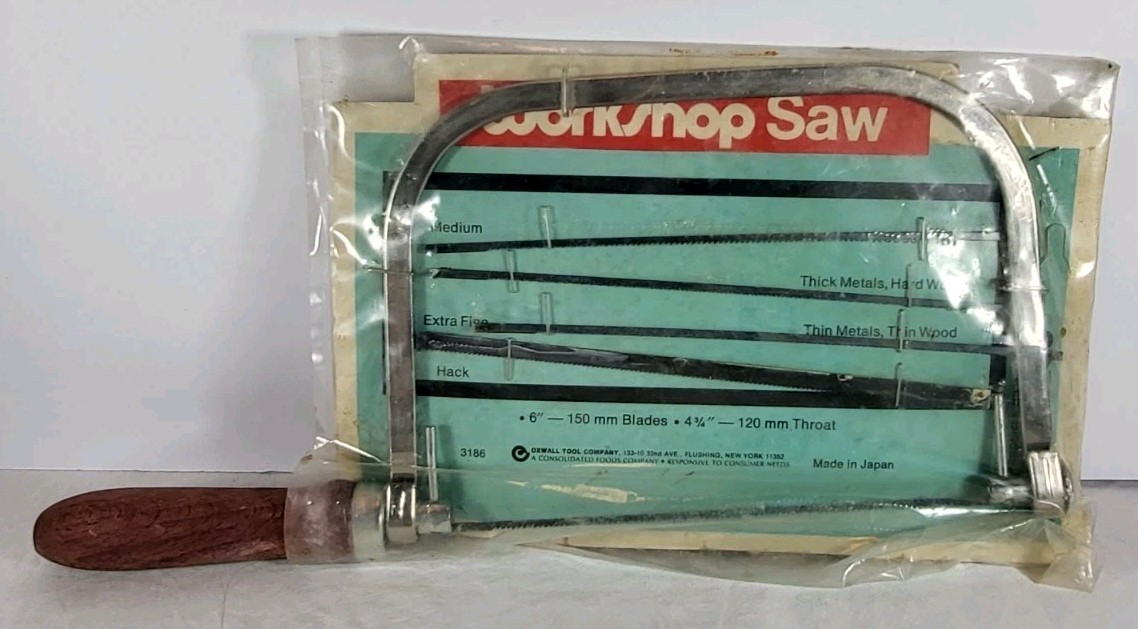 Oxwall Tool Company Coping Saw Workshop Saw Multiple Blades Vintage NOS