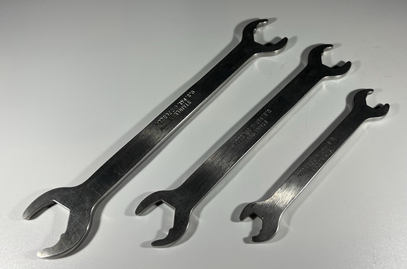 Vintage Lockjaw Stainless Steel Wrenches. Set of 3. USA. US Pat #3785226