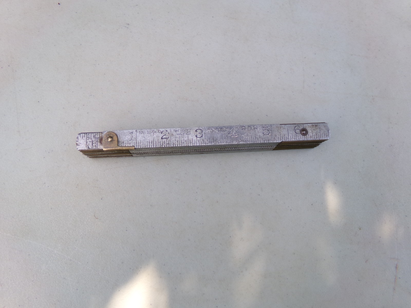 Vintage Lufkin Rule Co No 1306D Aluminum 6ft Folding Ruler