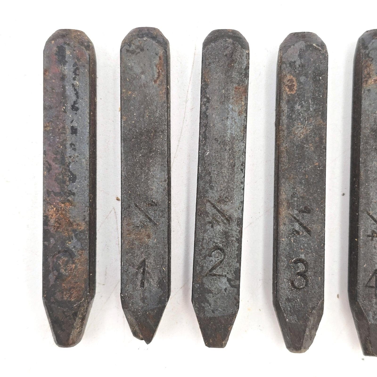 Craftsman Steel 1/4 Number Stamp Set Wood Block Case Sears Roebuck 1940s–1960s