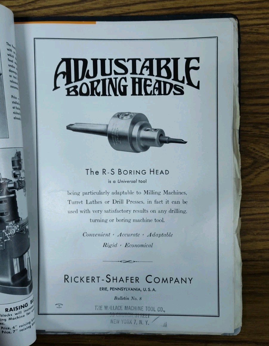 Wallace Industrial Machine Tool Supply Brochure Folder Bridgeport Vtg Catalog
