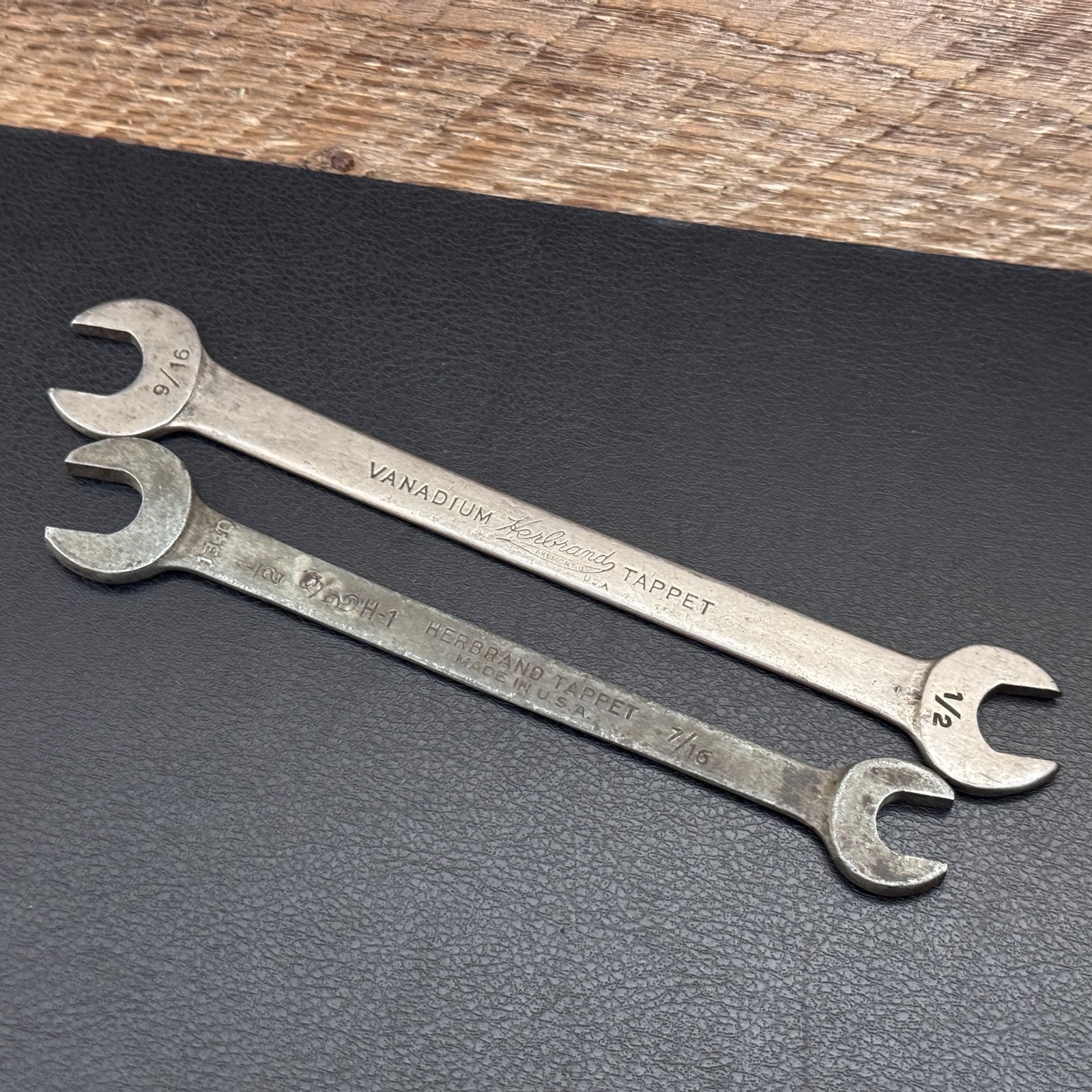 Vintage HERBRAND Tappet Wrench Double Open End H-1 7/16″ X 1/2″ & 9/16″ X 1/2″
