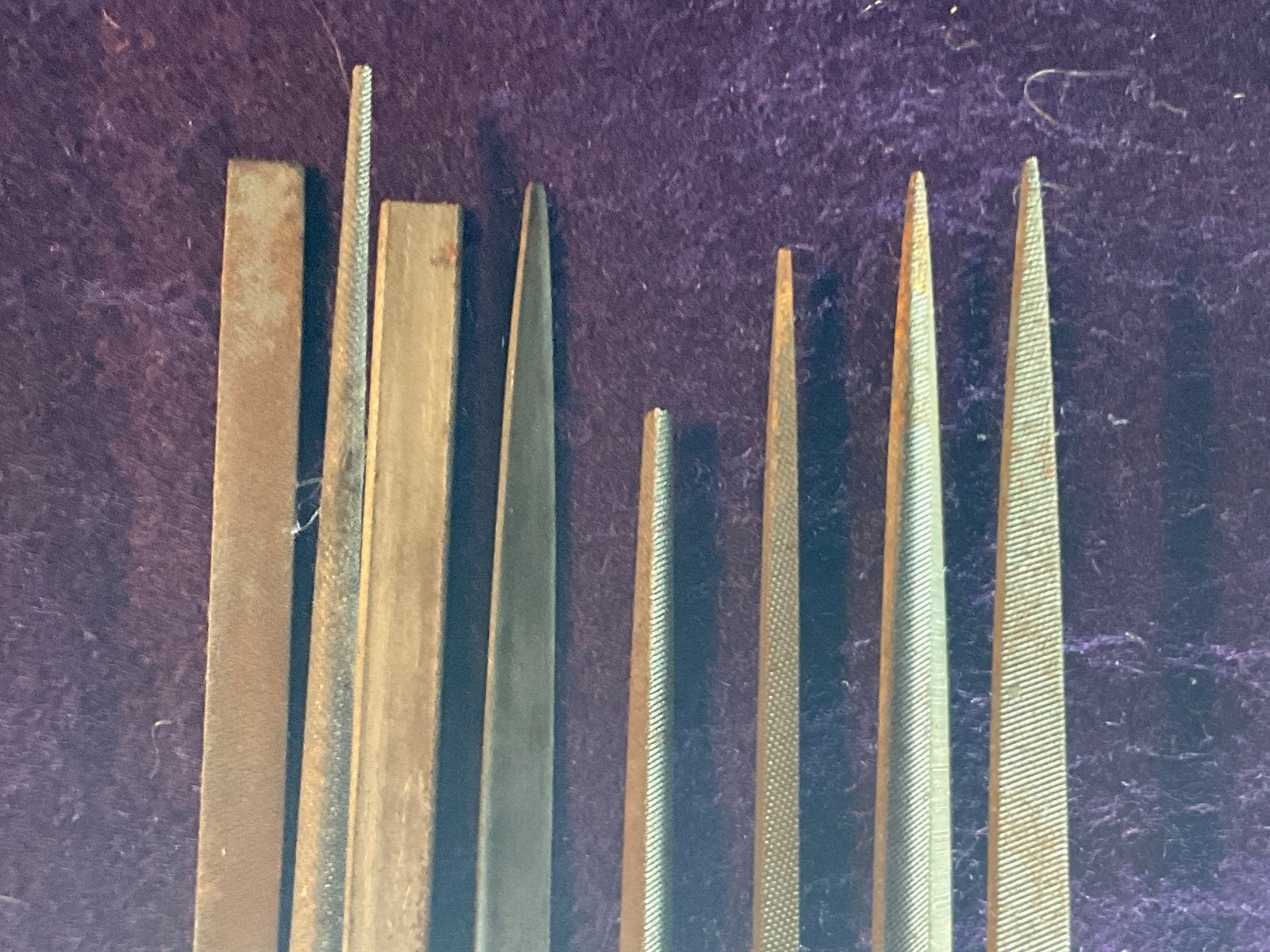 9 Used partial set Heller Brothers Needle Files Set 6 1/4 Plus 5 more Swiss USA
