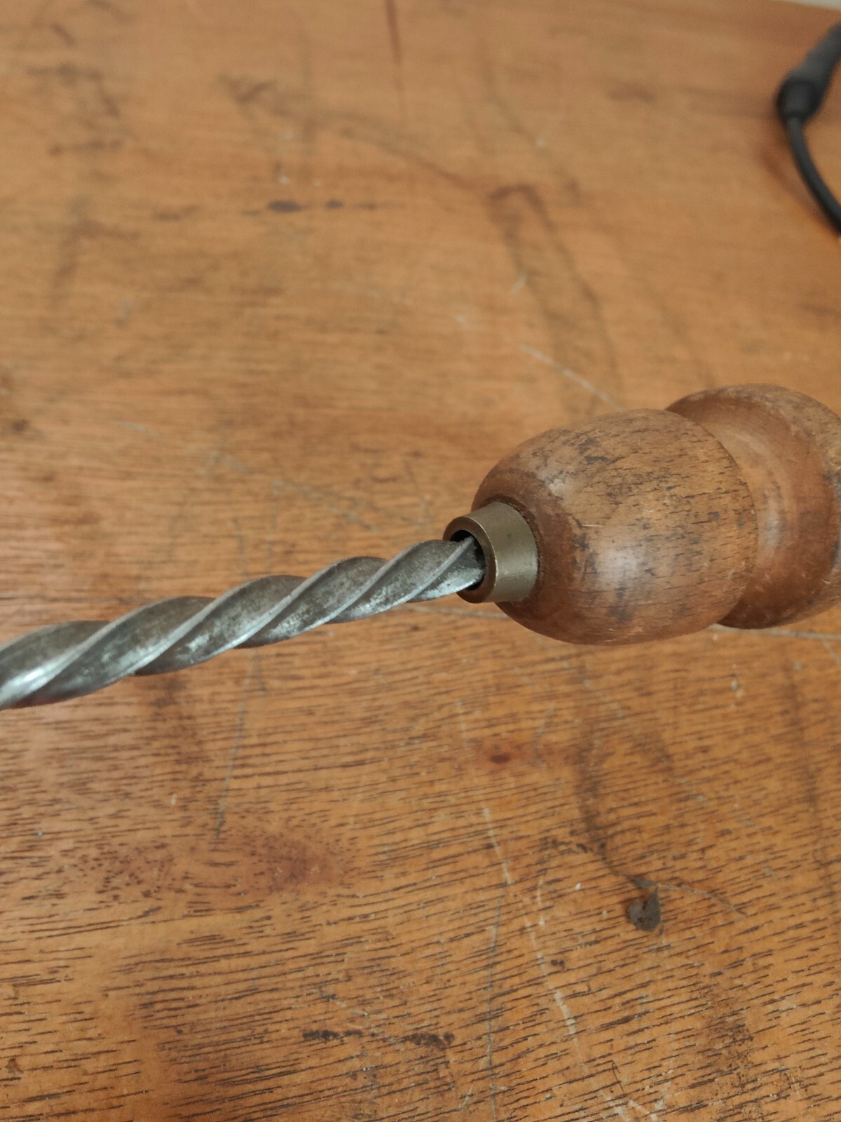 Vintage Hobbies Brass & Steel Archimedes Hand Drill, Old tool Foreign Stamp 24cm