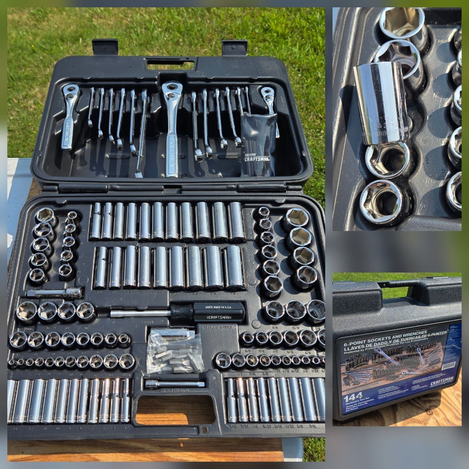 Vintage SEARS Craftsman 144pc 6 POINT Mechanics Socket Wrench Tool Set USA 33644