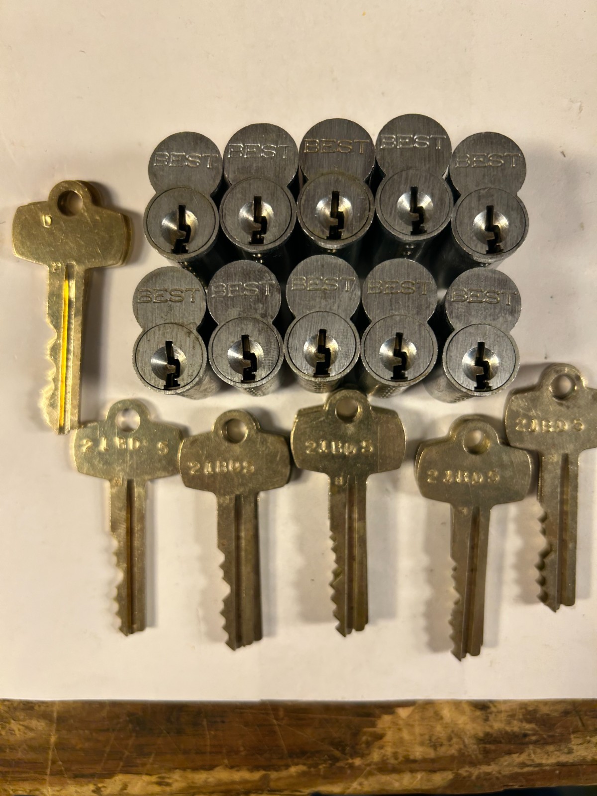 10-Best Lock H keyway 6 pin cores keyed