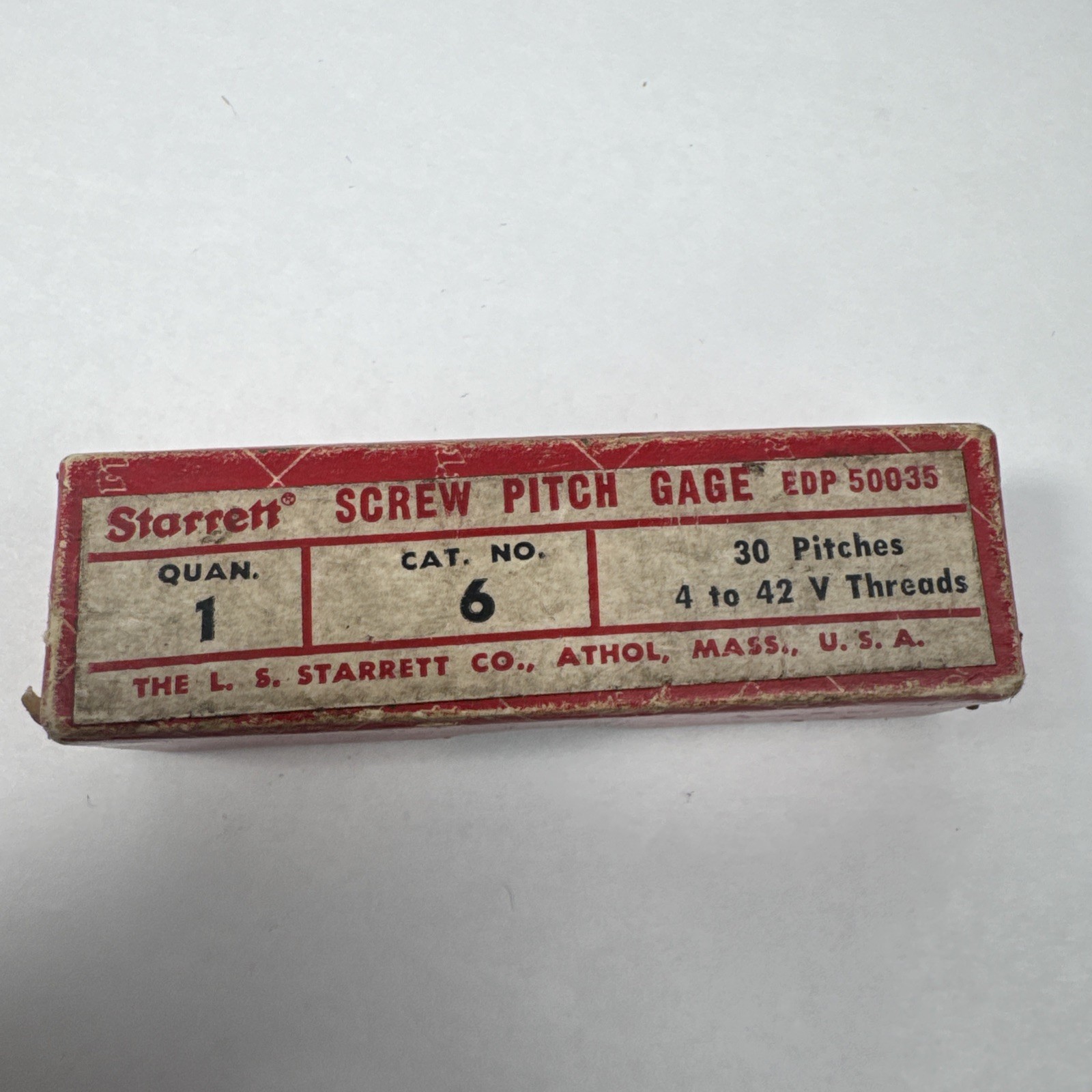L.S. Starrett No. 178-A Fillet Radius Gauge Machinist Tool w/ Original Box