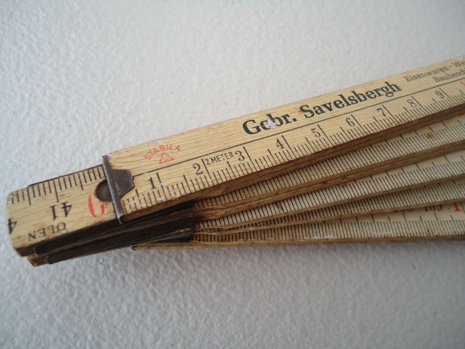 Vintage STABILA Metric Rule : Aachen, Germany Gebr. Savelsbergh Werkzeuge Tel. #