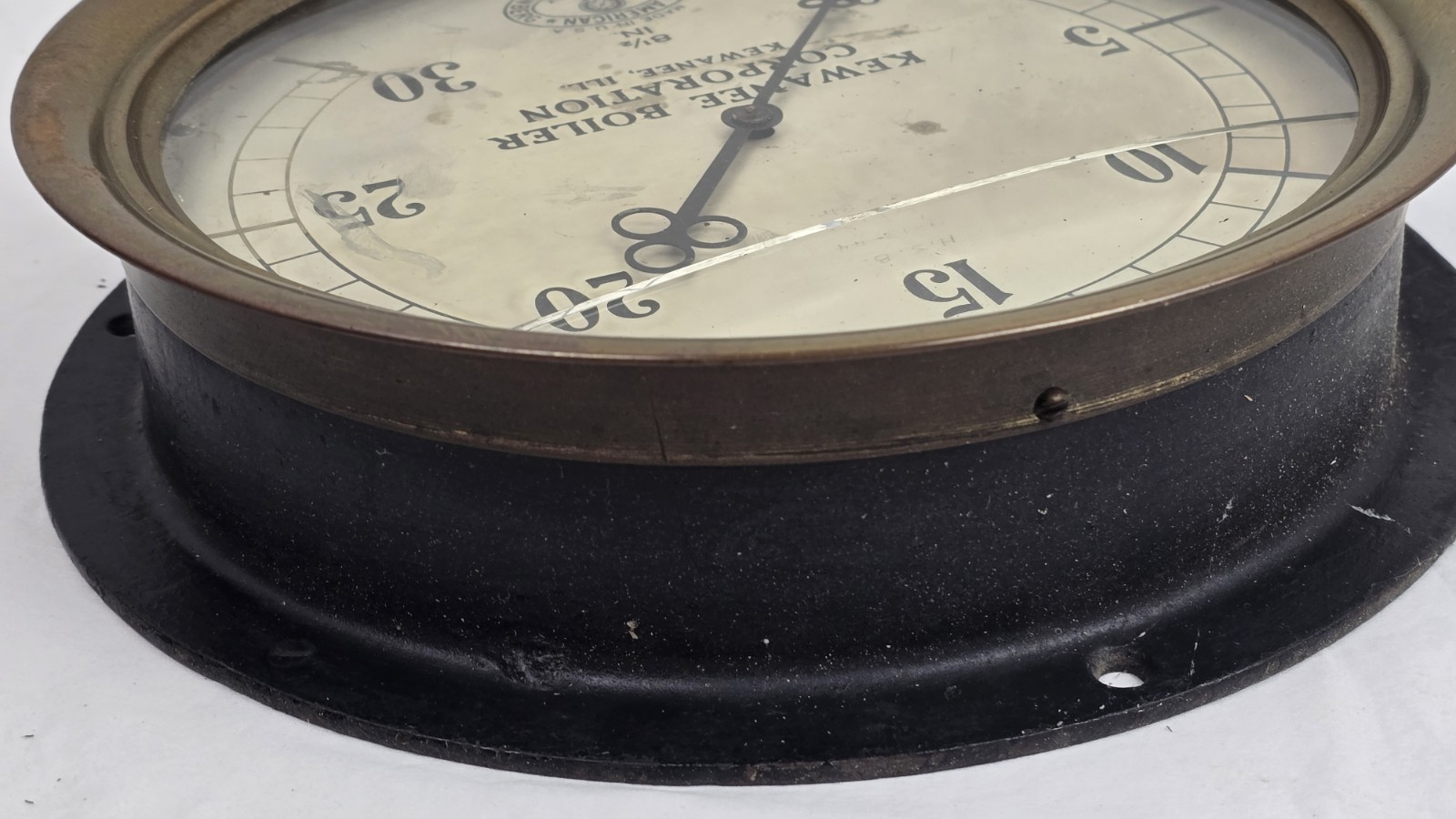 VINTAGE Kewanee Boiler Corp American Schaeffer & Budenberg Pressure Gauge 8 1/2″
