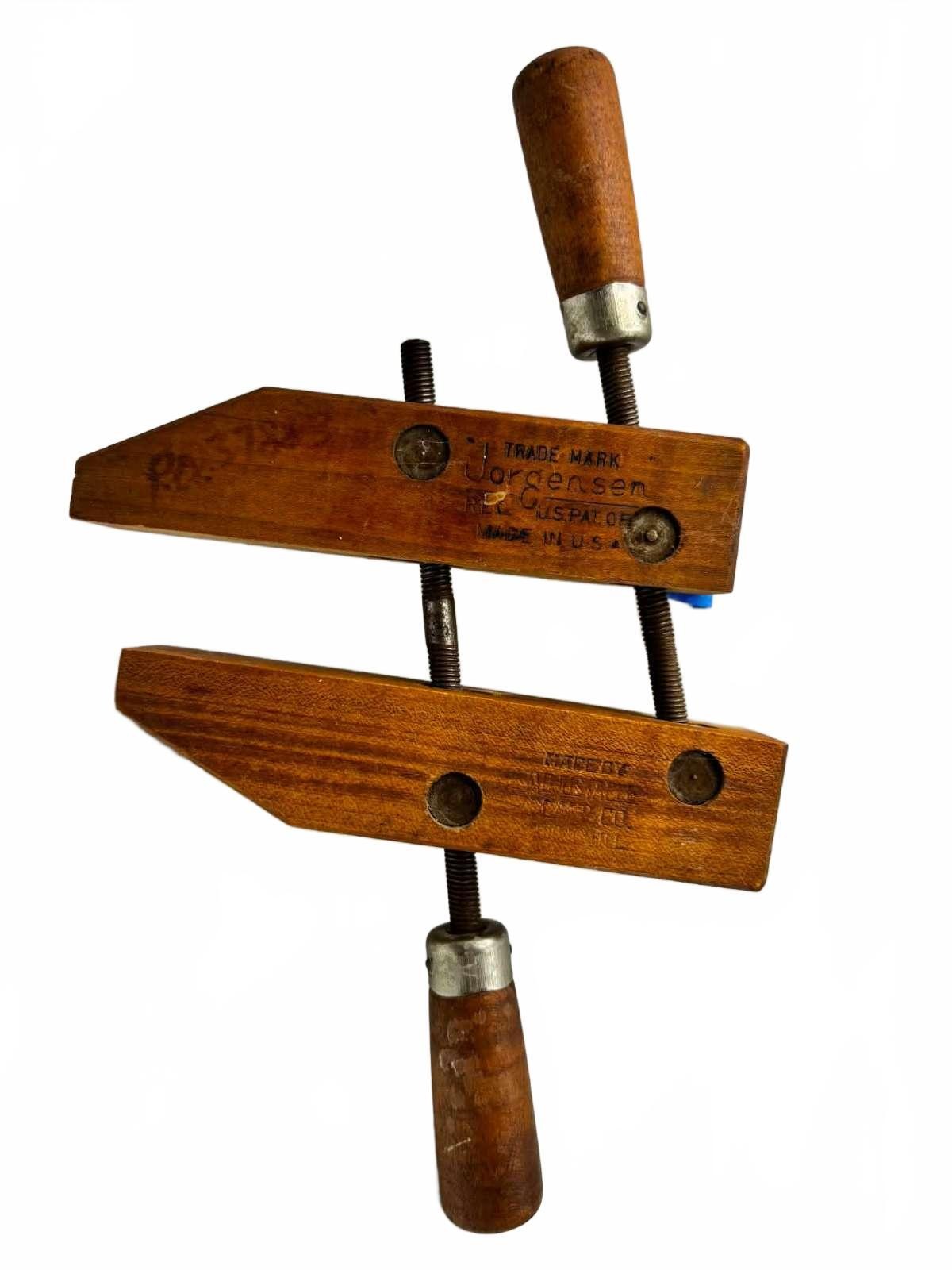 Vintage Jorgensen Wood Handscrew Clamps Set of 4 Adjustable USA Woodworking