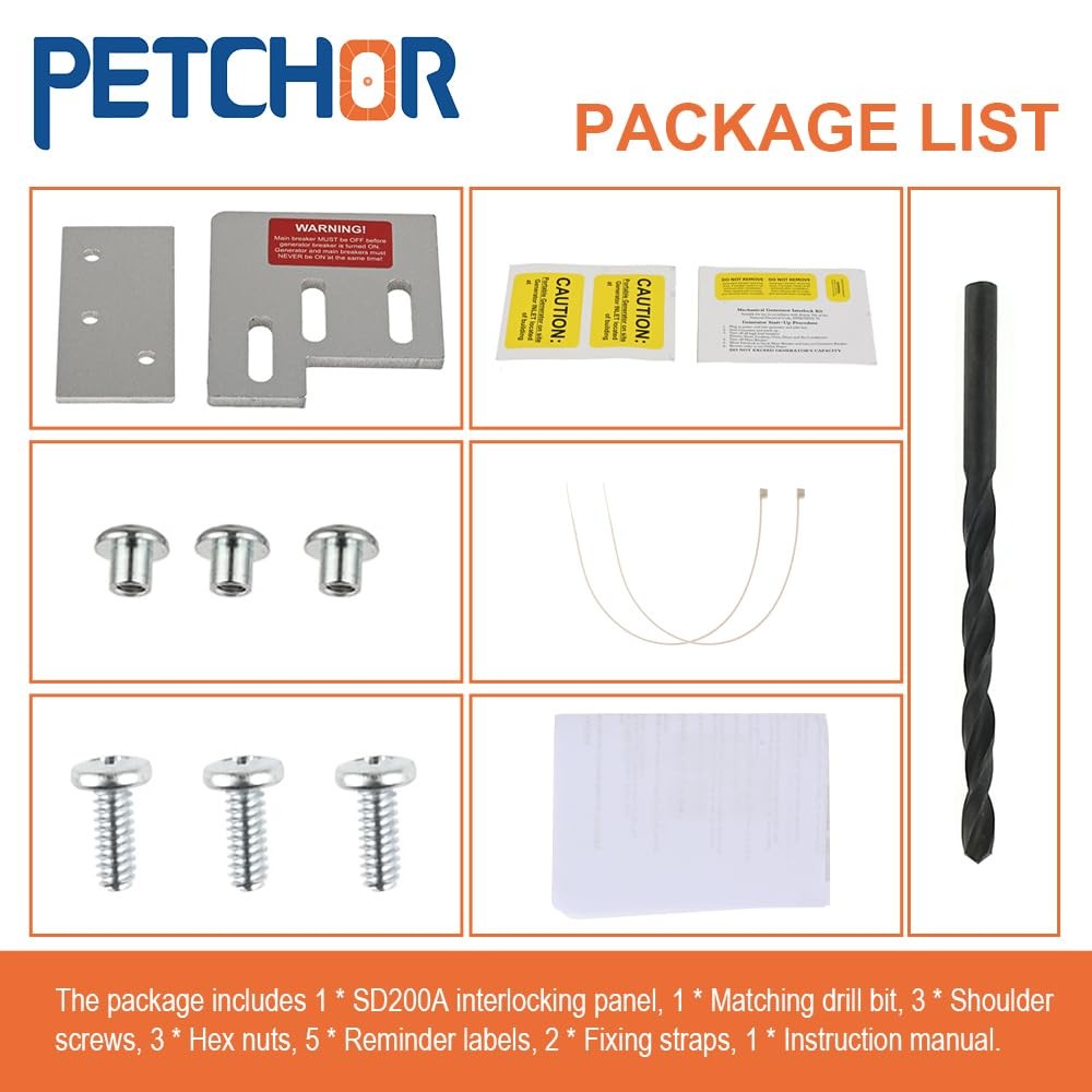 SD200A Professional Generator Interlock Kit Compatible with Square D QO or Homel