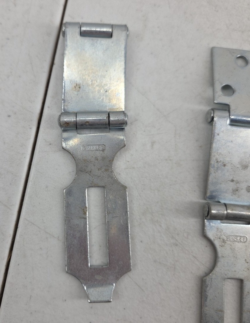 Vintage Lot of 7 Stanley Padlock Hinges Lock Hasp Door Catch Keepers