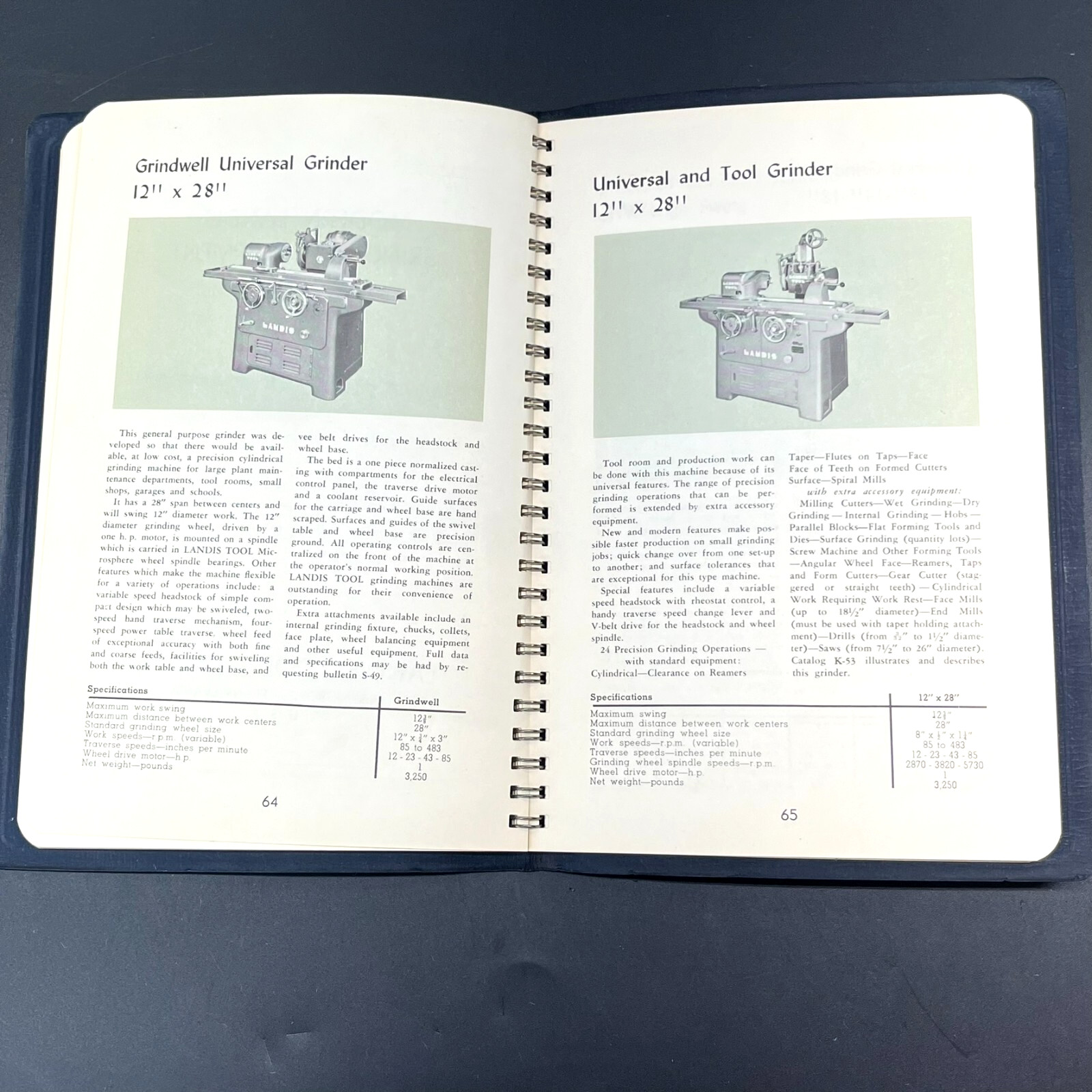 Vintage 1951 Better Grinding Landis Tool Company Third Edition Illustrated Litho