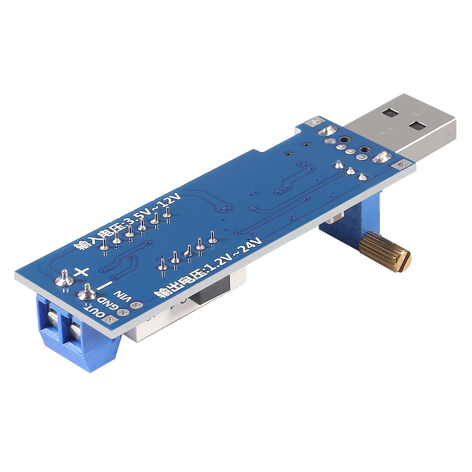 2PCS USB Step UP/Down Power Supply Module, Adjustable DC-DC 5V to 3.5V / 12V …