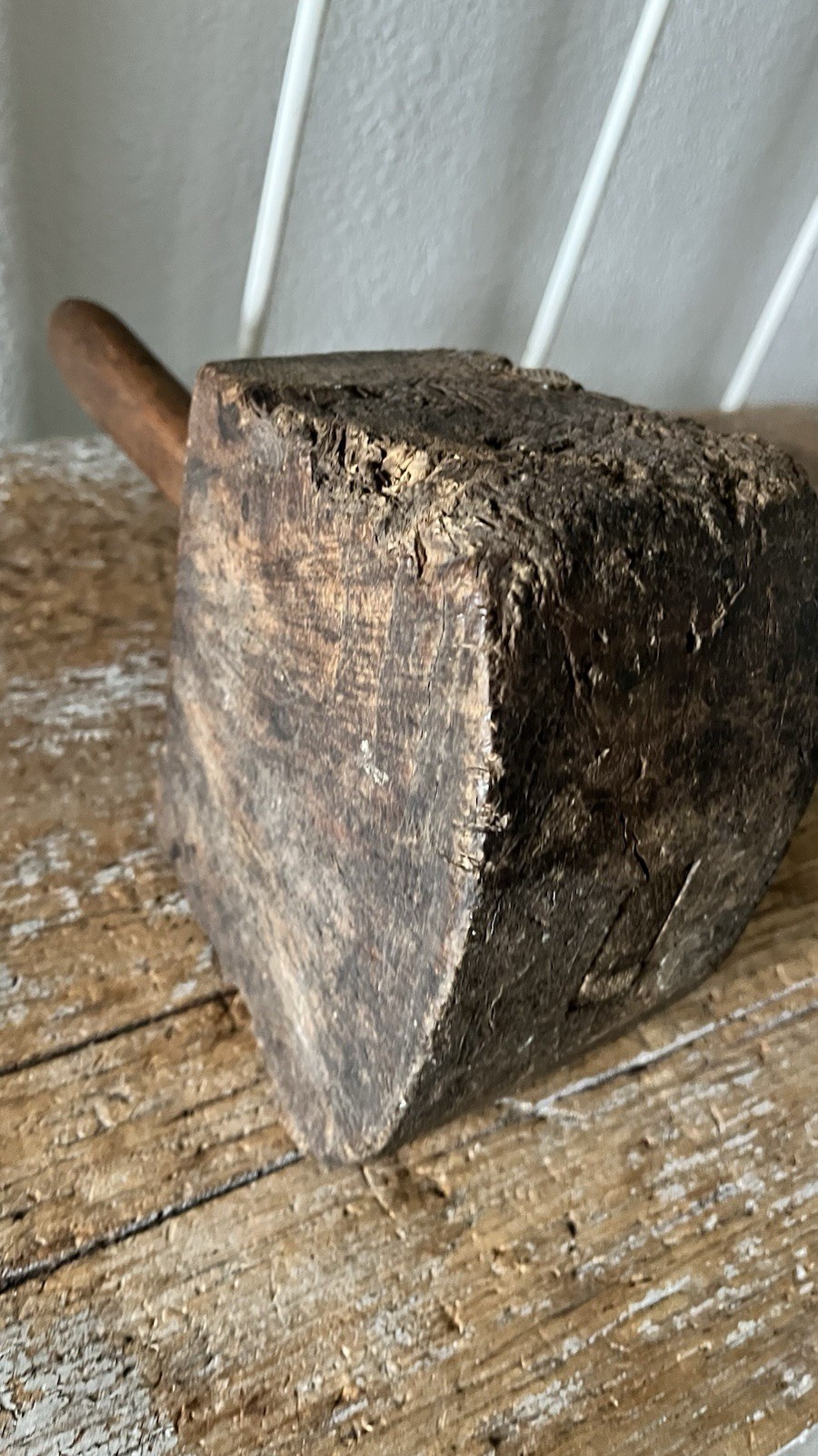Antique Wooden Mallet Tool Primitive Handcrafted Carpenter Joiner Hammer Maul