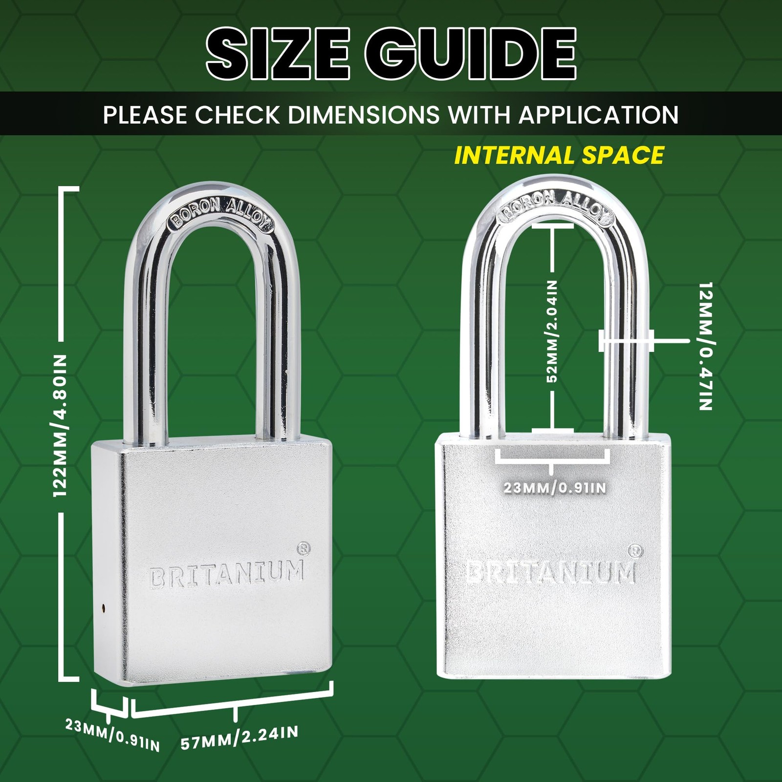 Britanium® SFE60 Professional Grade Padlock – Chrome Plated Steel with Boron …