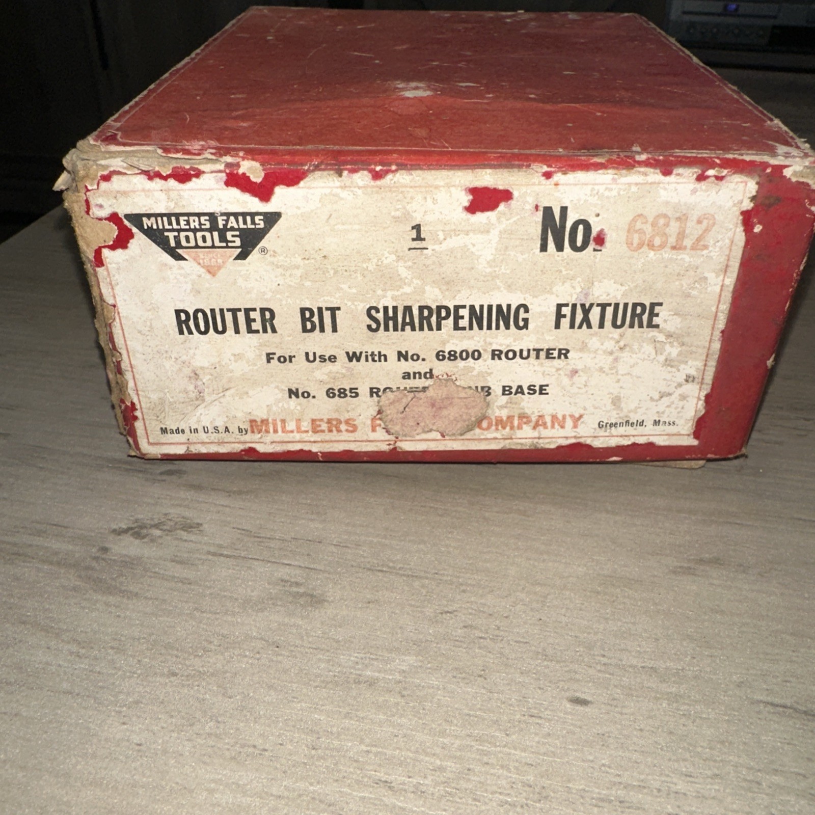 Vintage Millers Falls Router Bit Sharpening Fixture 6812 With The Original Box!￼