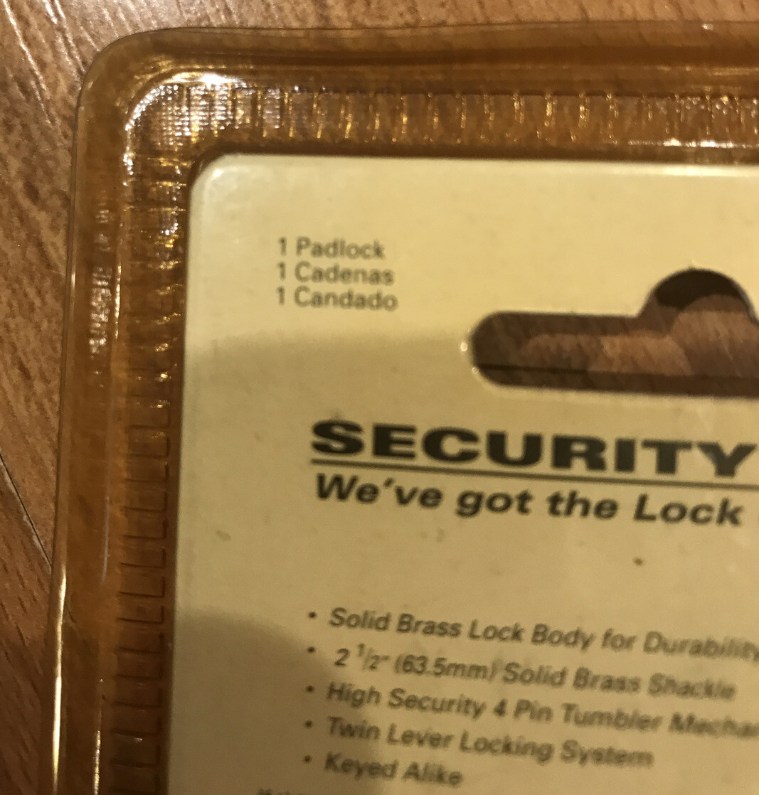 THE CLUB SECURITY SERIES SOLID BRASS PADLOCK 2 KEY UTL815BELKA 2 1/2” NIP VTG