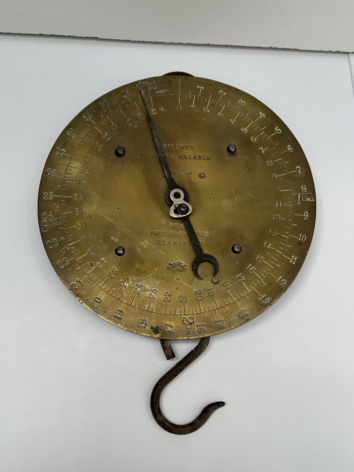10″ Salter Bronze Dairy Market Scale Pond’s Prize Dairy Works Blandford Dorset