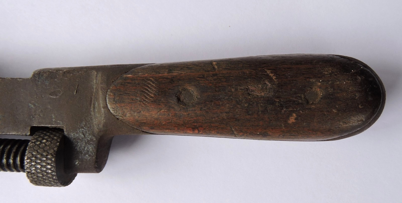 Antique H D Smith 8” Perfect Handle Monkey Wrench Wood Handle Pat. 1900 1901 vtg