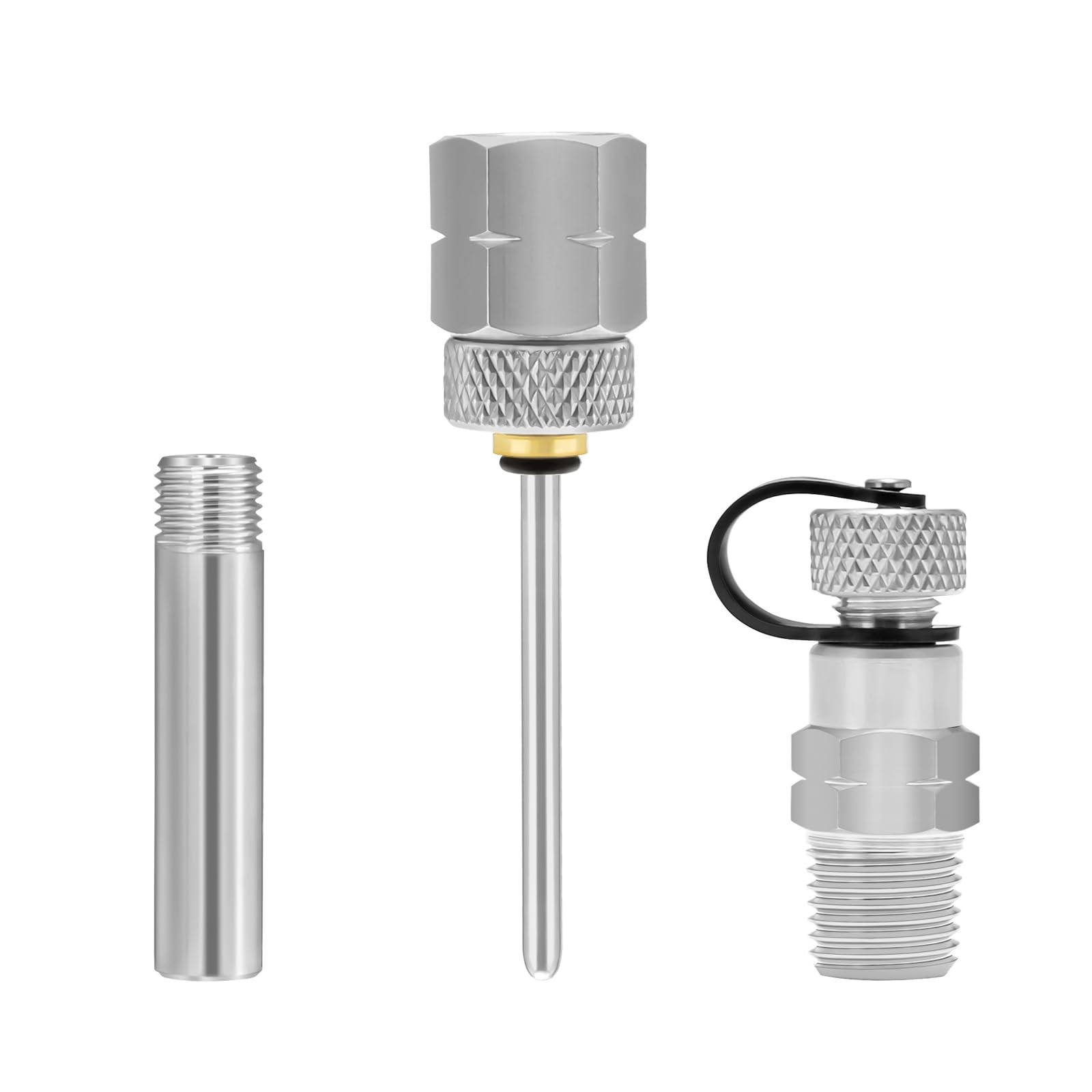 Stainless Steel Gauge Adaptor 1/4 NPT Female,2-1/2 OAL x 1-2/5″ x 1/8″ Probe …