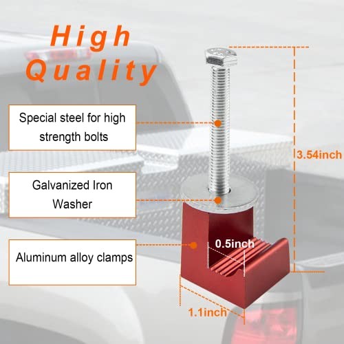 J Hook Crossover Tool Box Mounting Clamps for Pickup Truck Tool Box Mount Red
