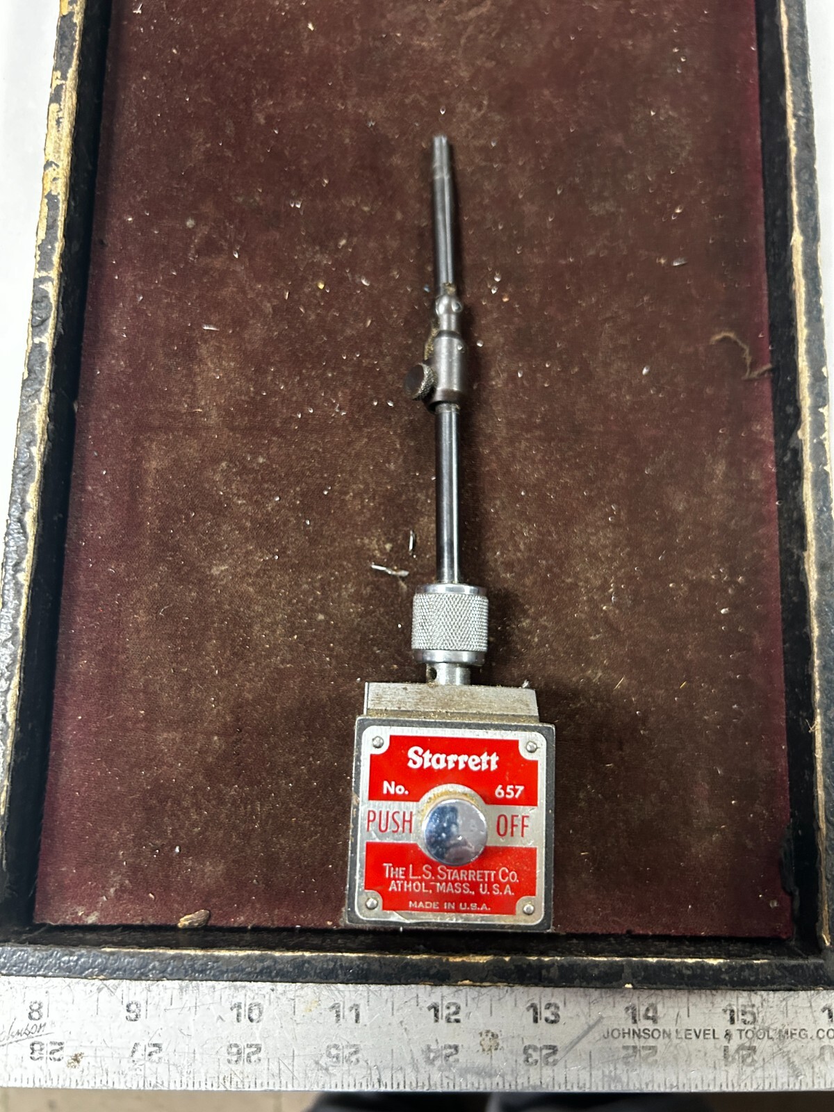 MACHINIST Tp TOOL LATHE MILL Starrett No 657 Magnetic Indicator Gage Base Holder