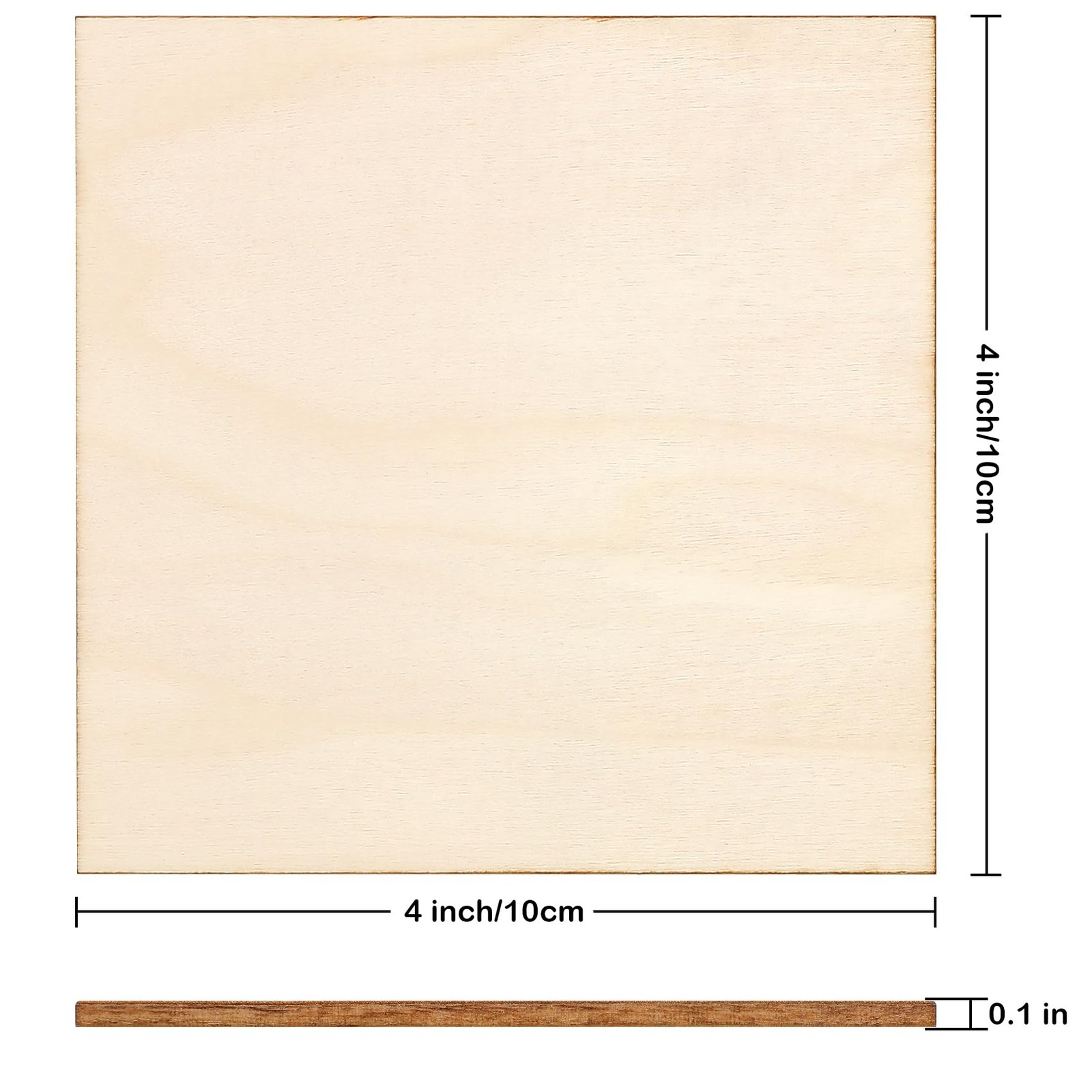 Blisstime 50PCS 4×4 Inch Wood Squares Unfinished 50Pcs, wooden