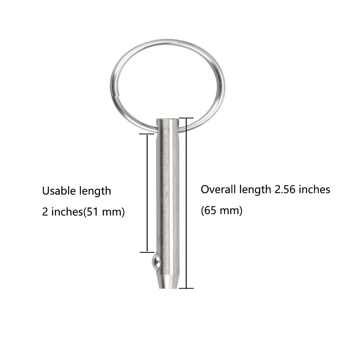Quick Release Pin Bimini Top 0.25″x2.56″ 316 Stainless Steel 4 Pack