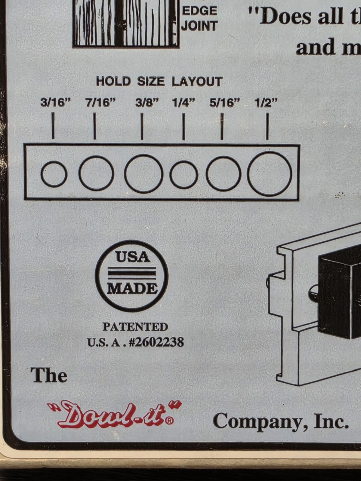 Dowl-It~Model 1000~Dowel Jig For Holes~Self Centering Drill Guide