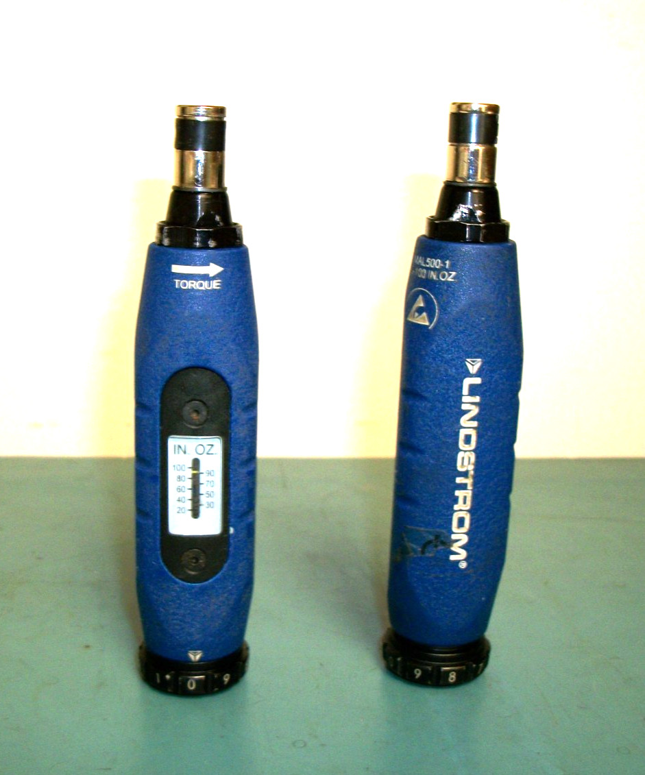 LOT OF 2 – LINDSTROM MAL500-1 1/4″ Hex Precision Torque Screwdriver 20-100 IN OZ