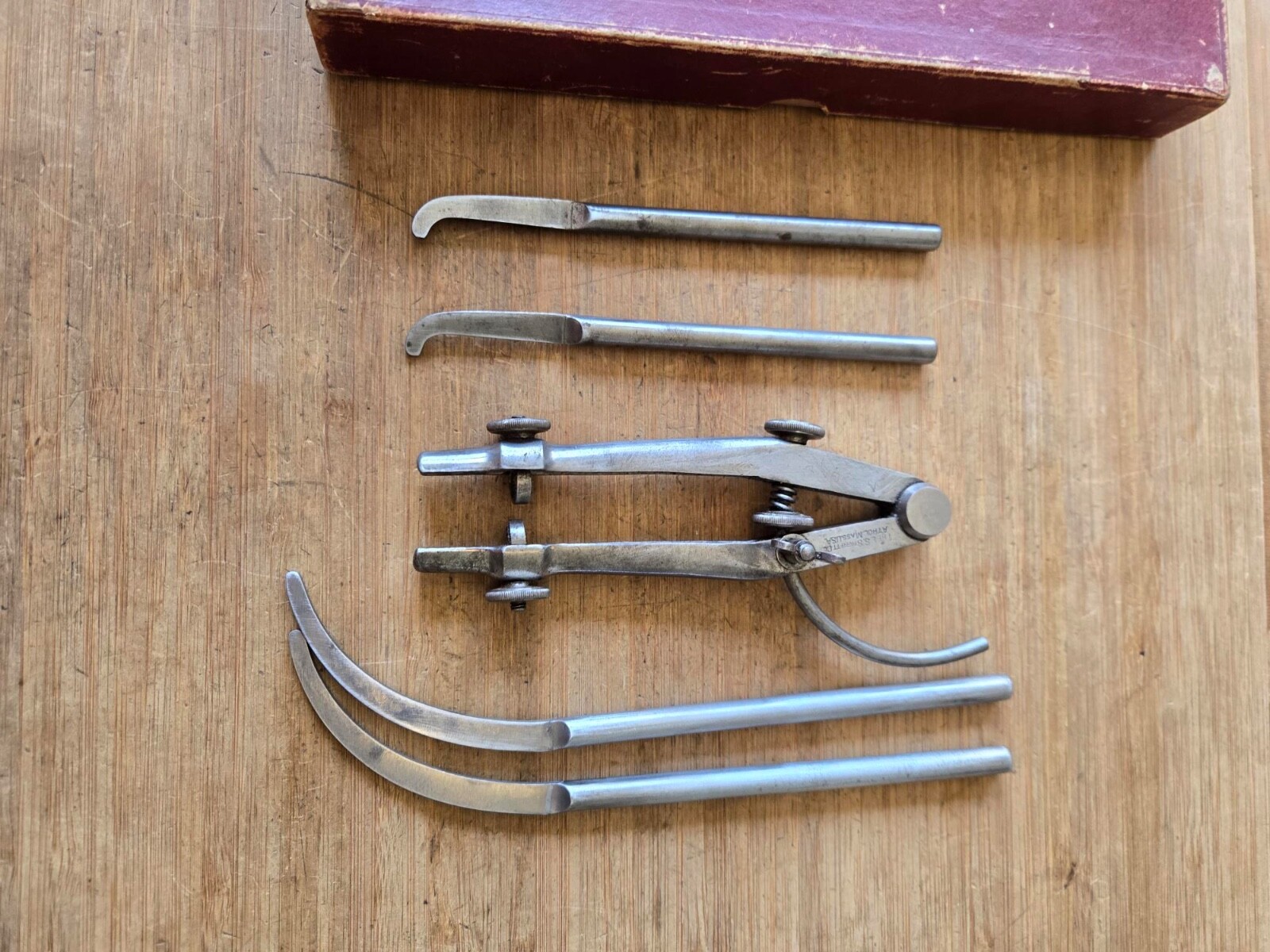 Vintage L S STARRETT No.85D Extension Divider with Caliper Legs x2