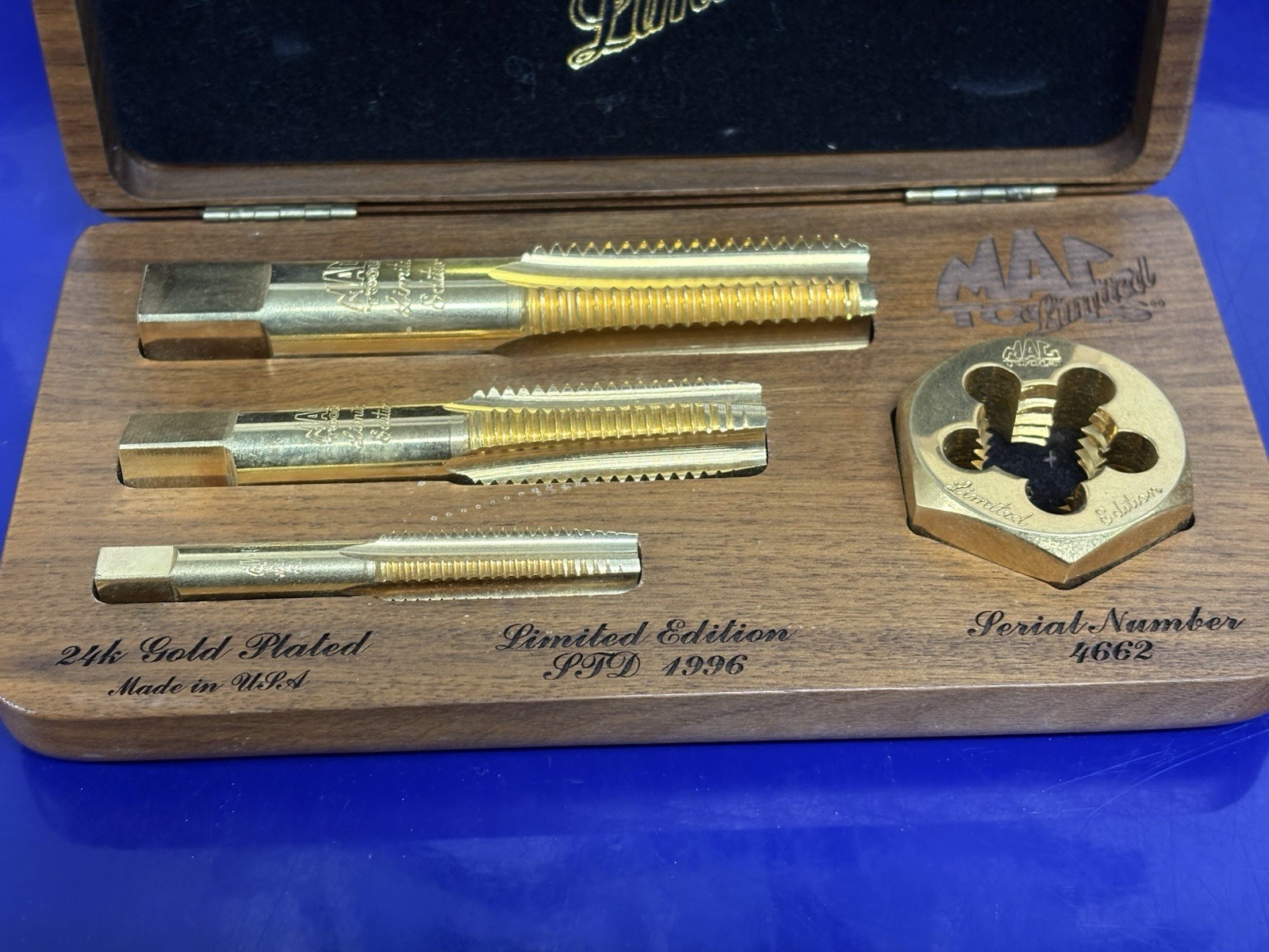 MAC TOOLS TAP & DIE SET -LIMITED EDITION /24KT GOLD PLATED /SERIAL # 4662/LE