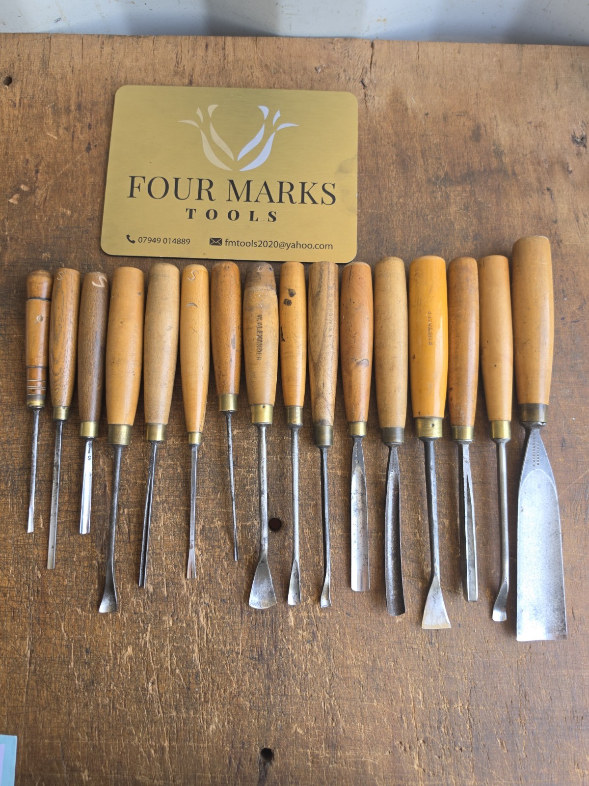 16 x Addis Carving Chisels Gouges Wood Carving Woodwork Ben Harms Collection
