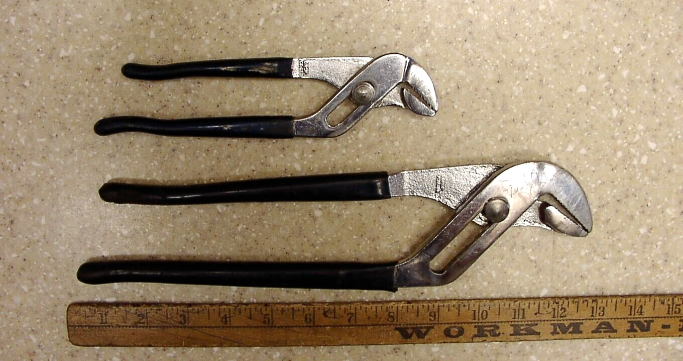 2 Gedore Tongue & Groove Slip Joint Water Pump Pliers,143-10″ & 143-8″,India,VGC