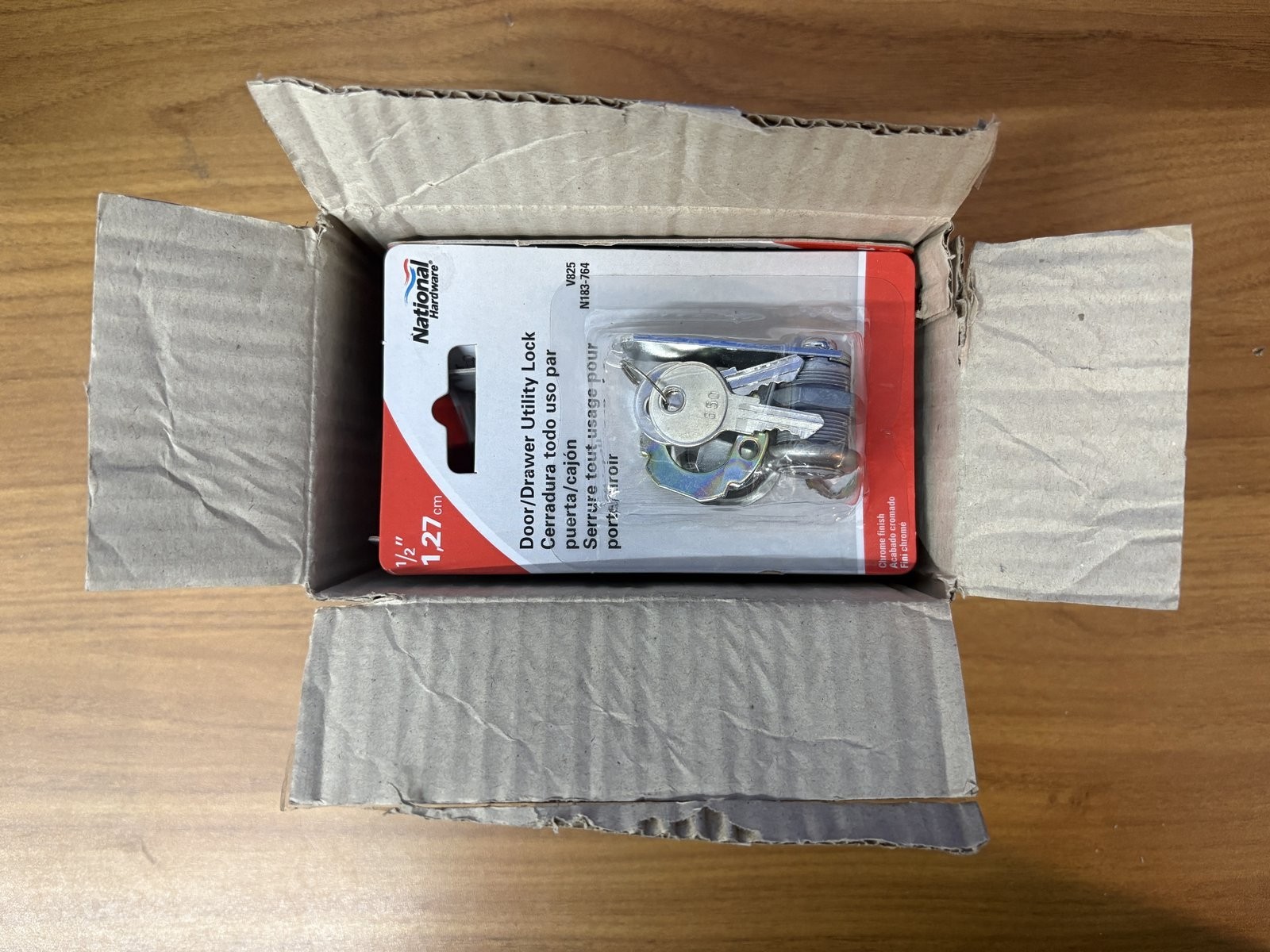 BOX OF 25 NATIONAL HARDWARE N183-764 UTILITY LOCK CHR CHORME FINISH