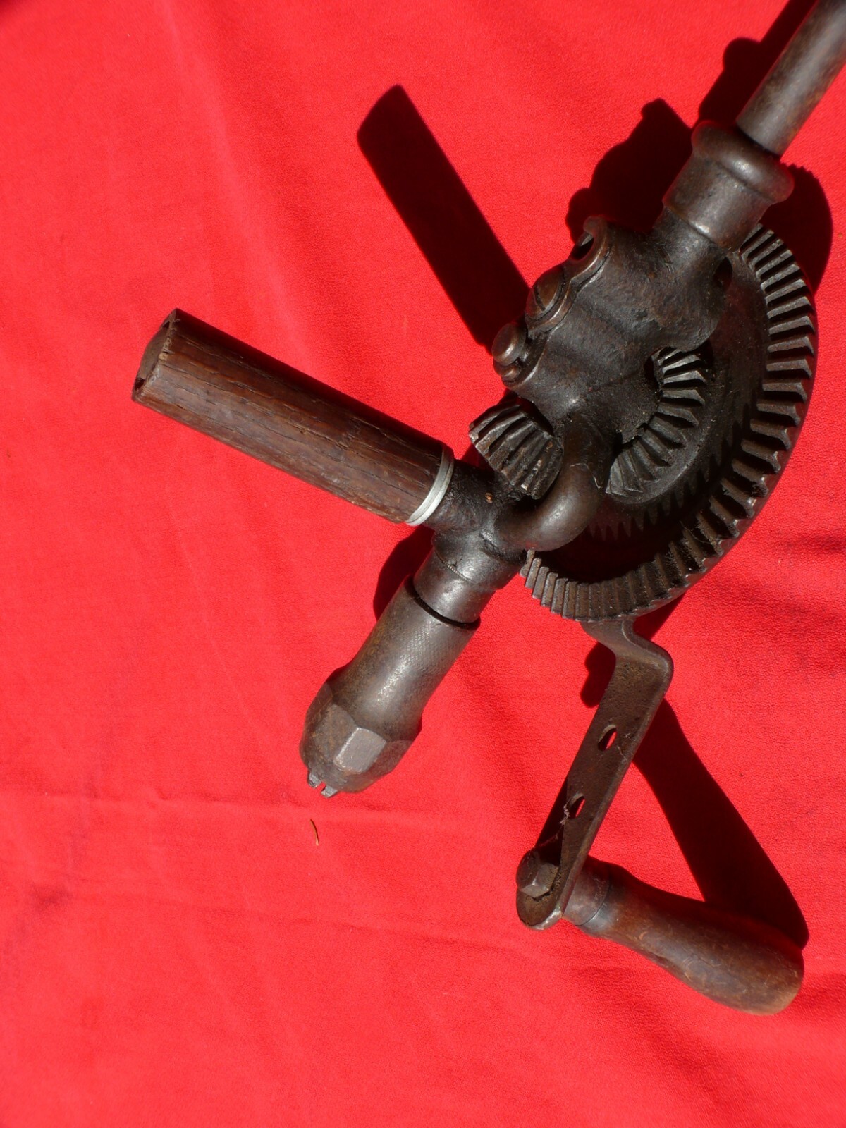 Late 19th Century Collectible Large Heavy Duty Three Speeds BREAST DRILL 5 lbs.