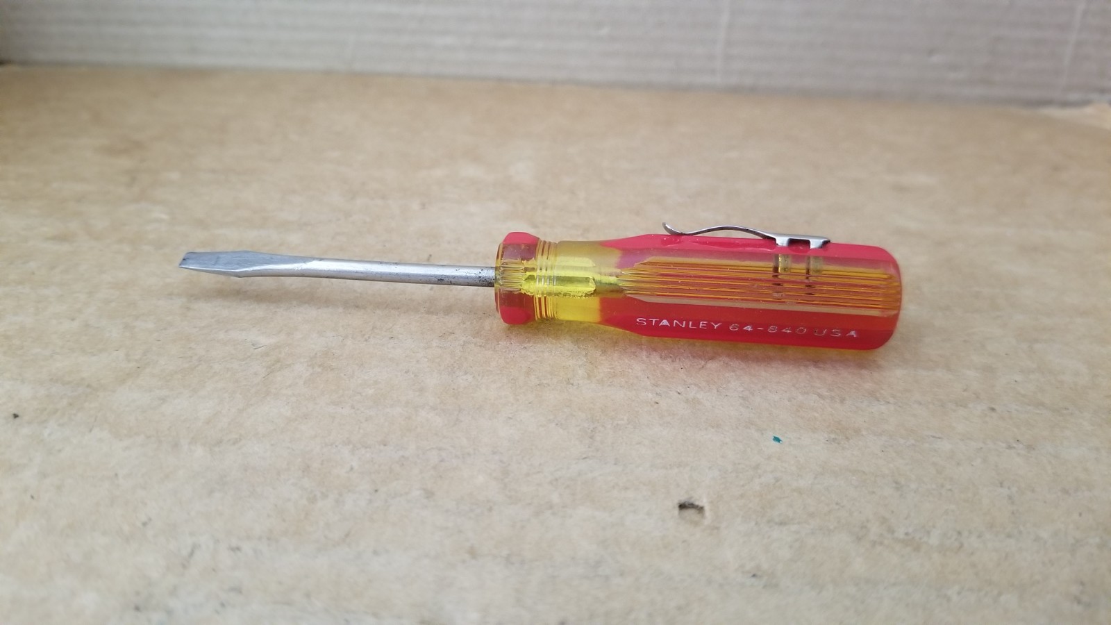 VTG. Stanley USA 64-840 Pocket Clip Flat/Slotted Screwdriver. Beautiful Cond