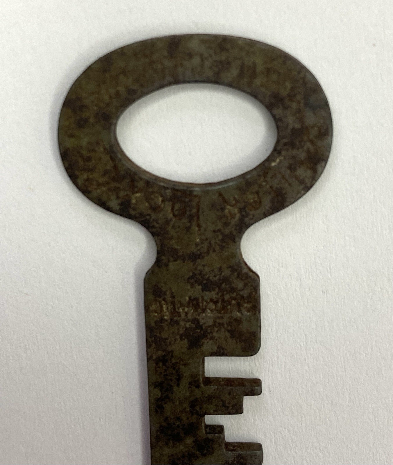 Old Vintage Flat Key Illegible Indecipherable Markings