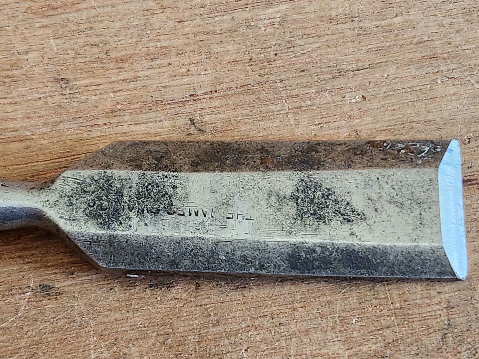 James Swan 1″ Socket Chisel Bevel Edge Mushroomed 4-3/4″ Long No Handle Vintage