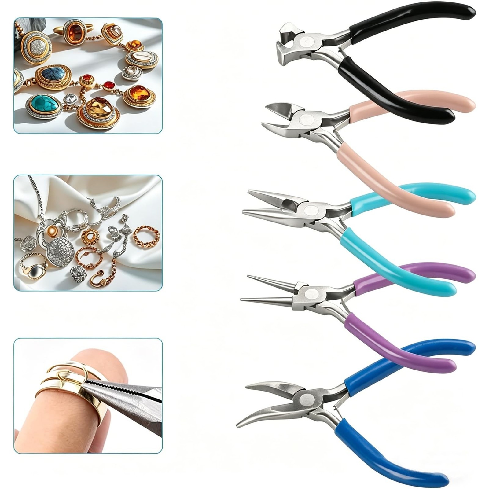 5 Piece Jewelry Pliers Set, Jewelry Making Tools for Jewelry 5 Black