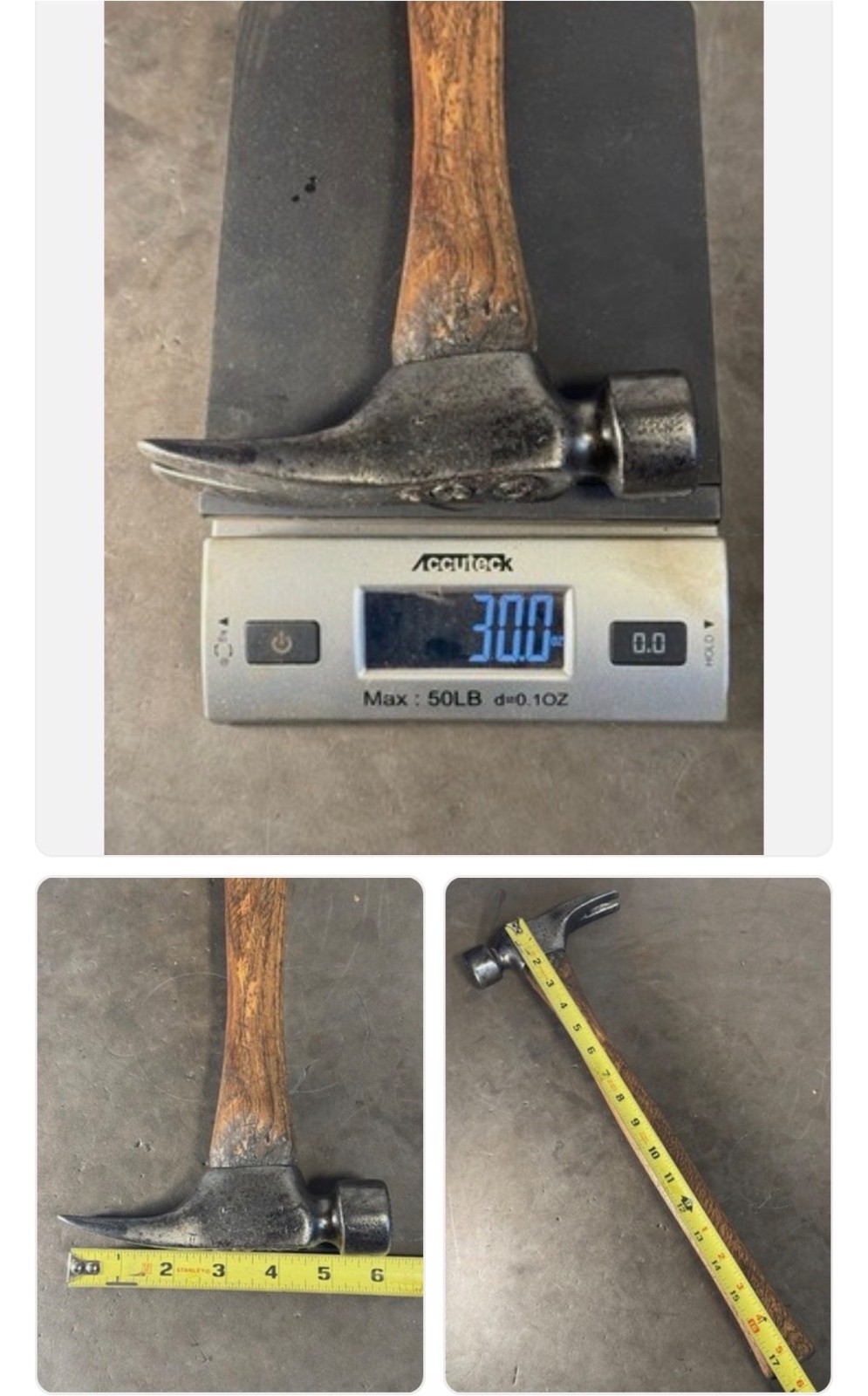 HART The Framer 21 Oz Framing Hammer Vintage USA California Framer Milled