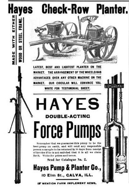 HAYES Pump & Planter A375 Farm Implement Plow Wrench Tool Galva IL Old Vintage