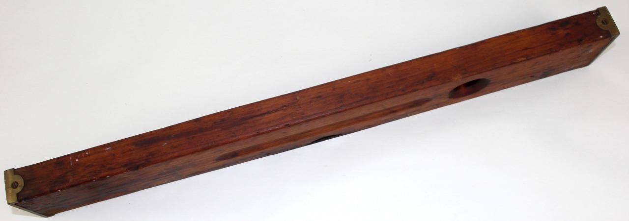 Late 19th Century 24” Stanley Rule & Level Co. Wood & Brass Carpenters Level