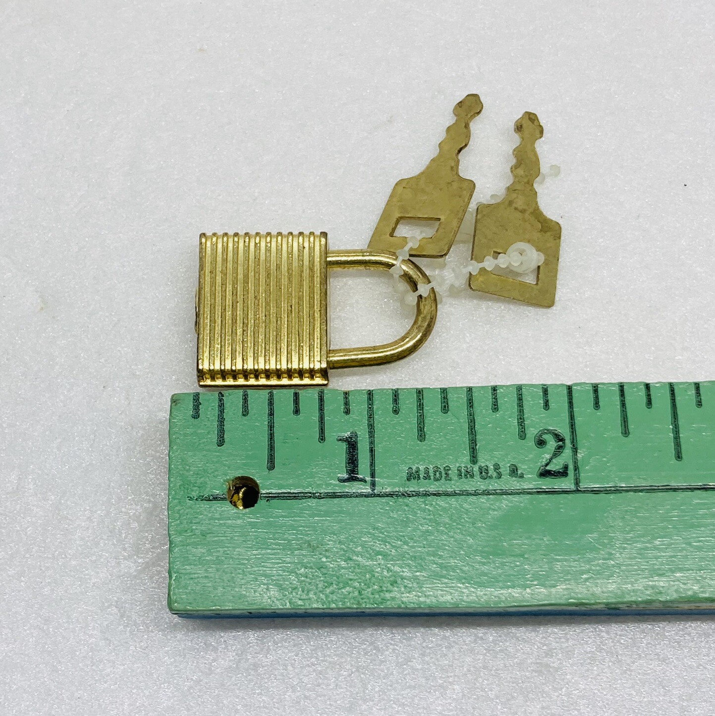 Vintage Metal Gold Tone Padlock Luggage Lock Briefcase Travel 1.25” Small 18