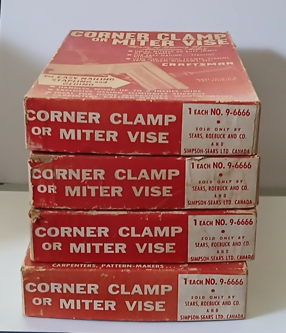 Set of 4 – Craftsman Corner Clamps or Miter Vises in Boxes no. 9-6666