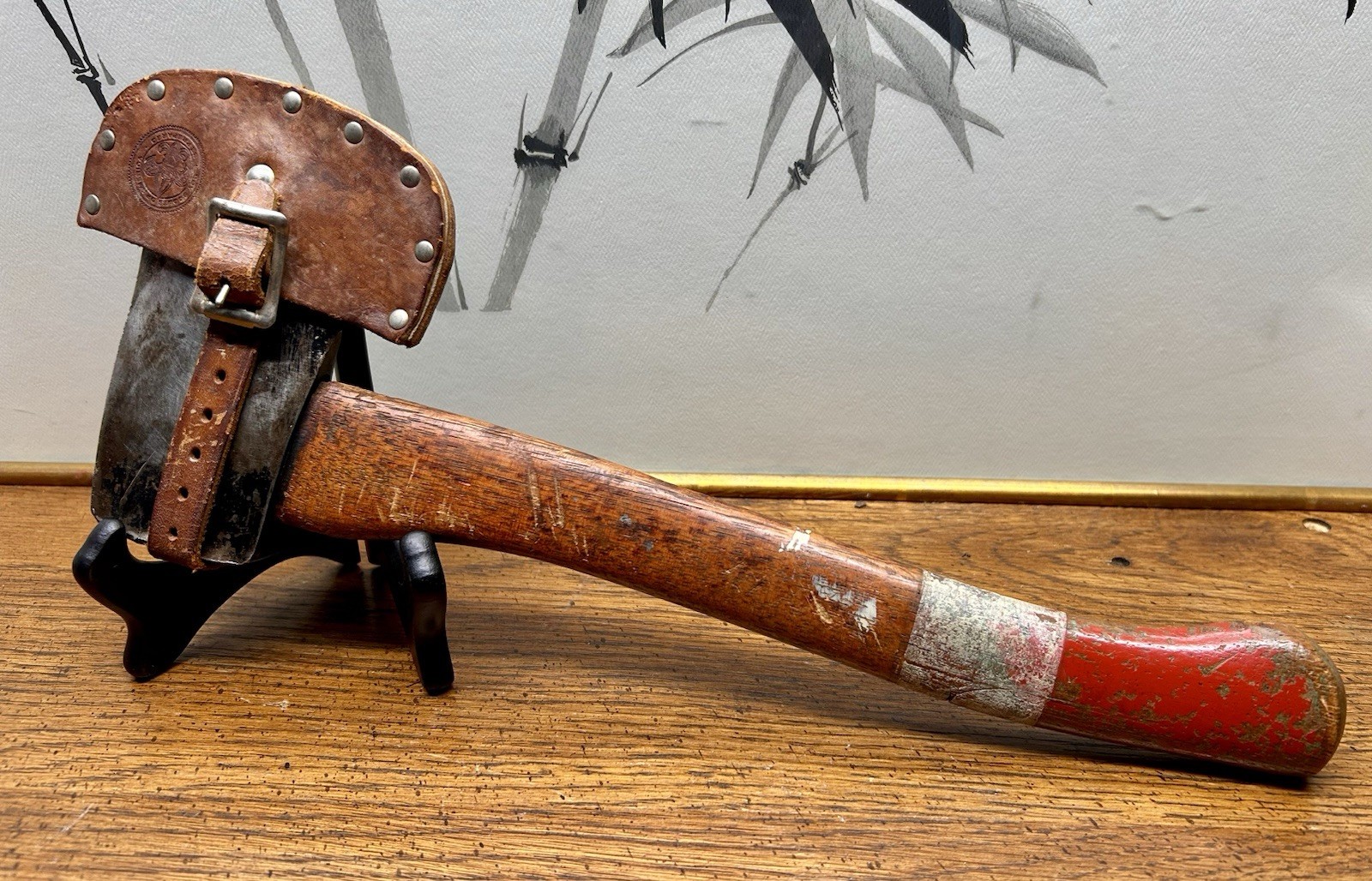 Vtg Genuine Plumb BSA Hatchet With Original Studded Leather Sheath 1940s-50s